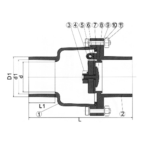 UPVC Middle Check Valve Socket Connector 
